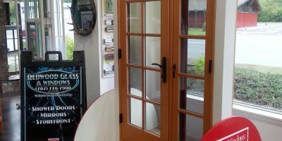 Milgard Ultra woodclad door with operable sidlite