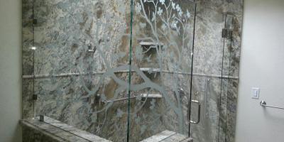 sandblasted 3/8 frameless shower door